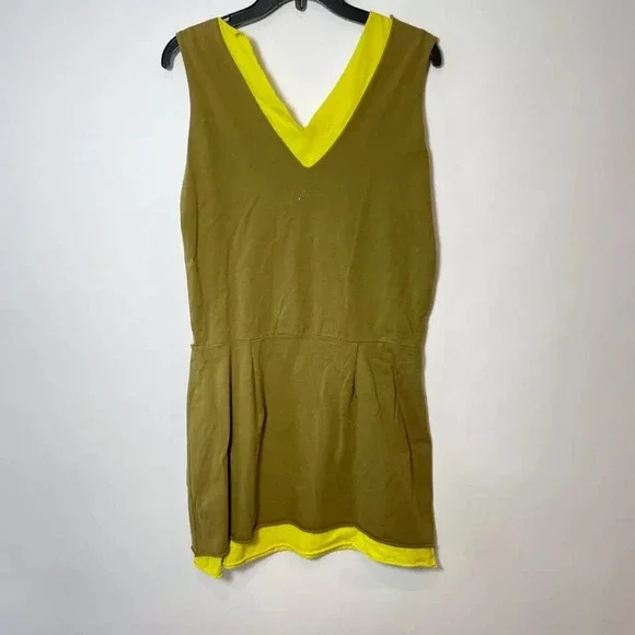 Opening Ceremony Sleeveless Mini Dress Womens S Yellow Green V-Neck - Picture 6 of 6